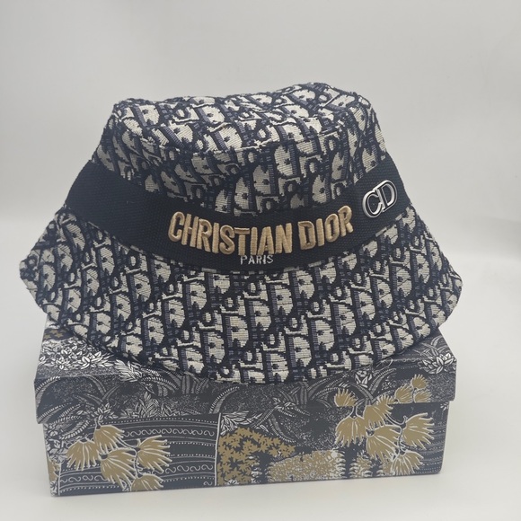 Dior Monogram Bucket Hat in Black and Cream